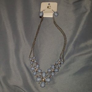Light blue Earring necklace set